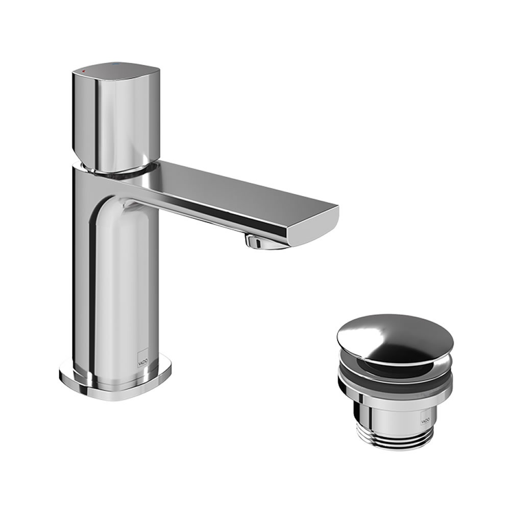 Vado Cameo Leverless Chrome Mini Mono Basin Mixer With Waste